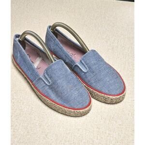 VTG Espera Shoes Womens 7 Slip On Blue Red Jute Espadrilles Sandals Nautical